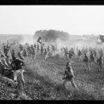 Marines during reenactment of Pickett's Charge at the battle of Gettysburg.