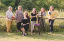 group of women with environmental careers outside